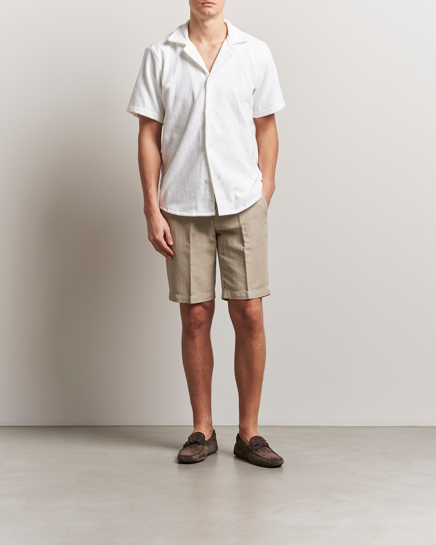 Homme | Shorts | Briglia 1949 | Linen/Cotton Drawstring Shorts Beige