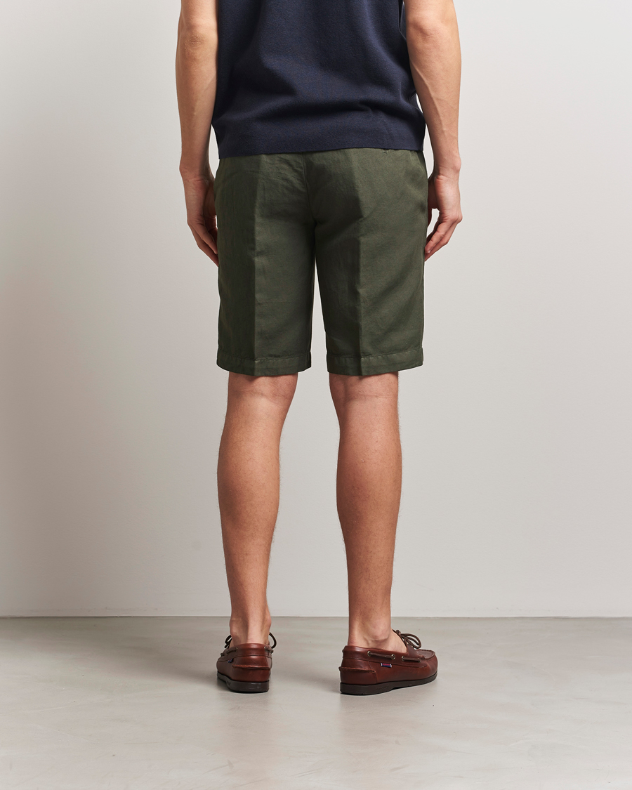 Homme | Shorts | Briglia 1949 | Linen/Cotton Drawstring Shorts Olive