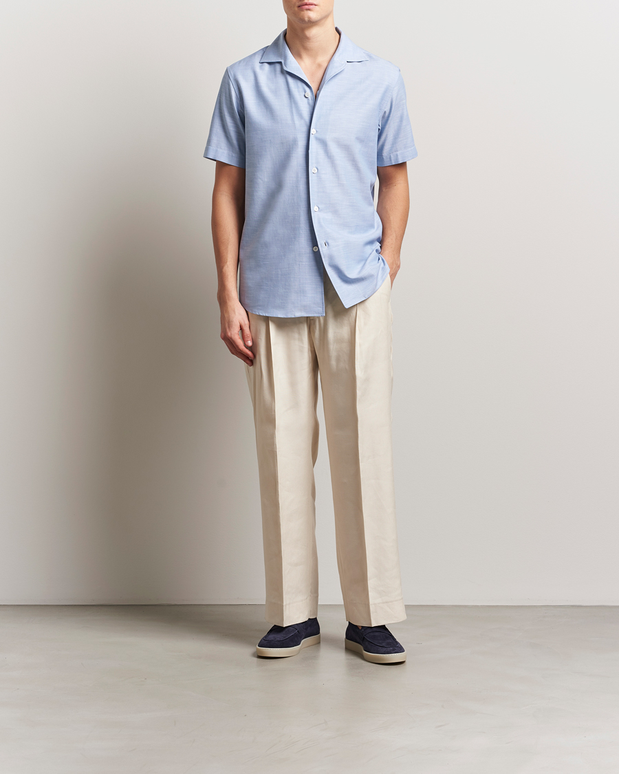 Homme | Chemises | Brioni | Cotton Capri Shirt Light Blue