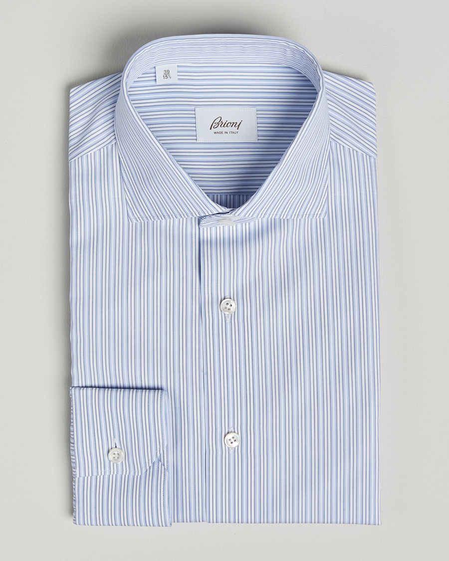 Homme | Chemises | Brioni | Slim Fit Dress Shirt Blue Stripes