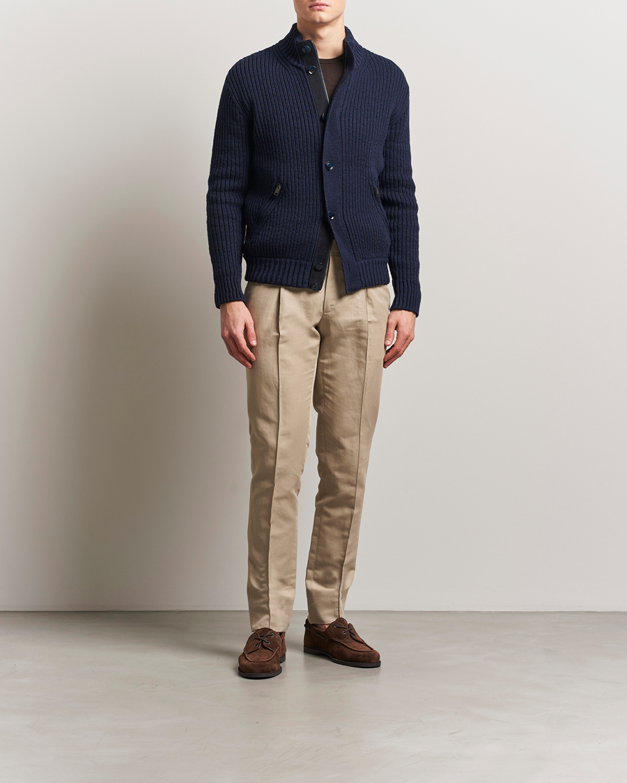 Homme | Pantalons | Brioni | Cotton/Linen Pleated Trousers Beige