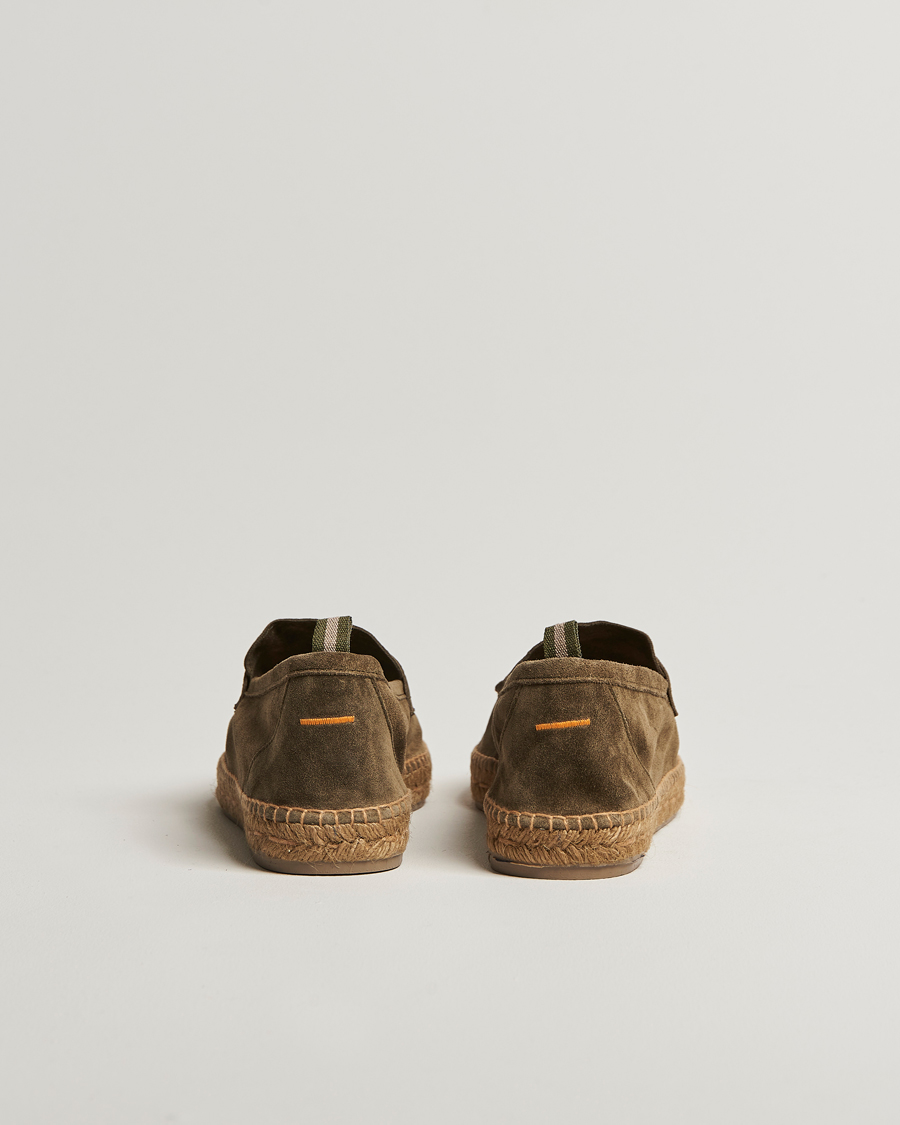 Homme | Espadrilles | Castañer | Nacho Casual Suede Loafers Verde Bosque