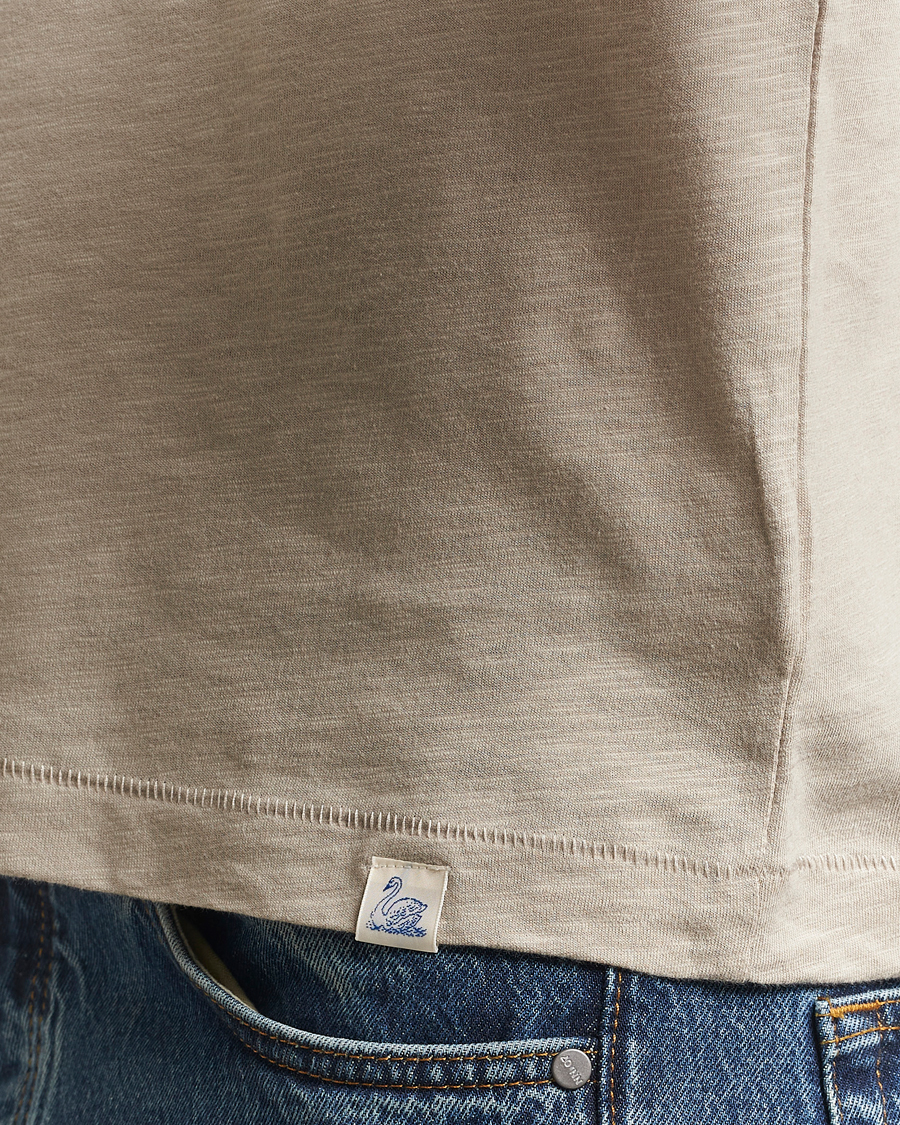 Homme | T-shirts | Merz b. Schwanen | Organic Pima Cotton Slub Crew Neck T-Shirt Greige