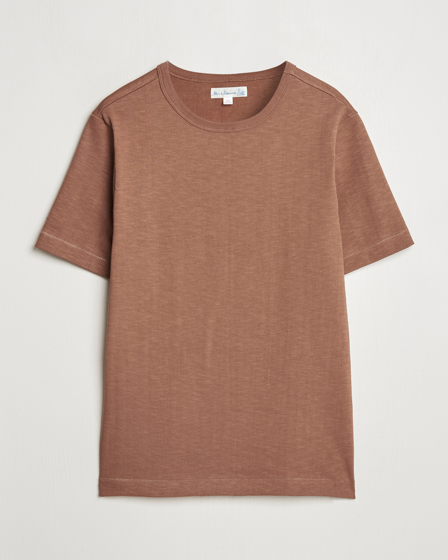 Homme | T-shirts | Merz b. Schwanen | Relaxed Loopwheeled Heavy T-Shirt Nut