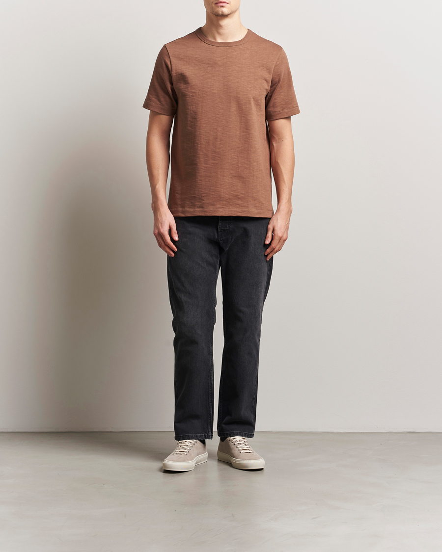 Homme | T-shirts | Merz b. Schwanen | Relaxed Loopwheeled Heavy T-Shirt Nut