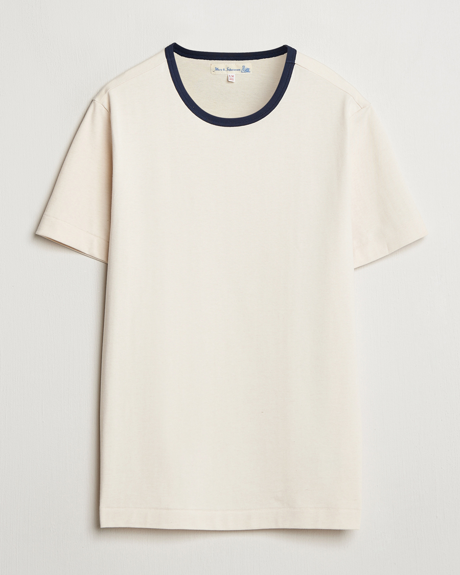 Homme | T-shirts | Merz b. Schwanen | Classic Fit T-Shirt Nature/Ink
