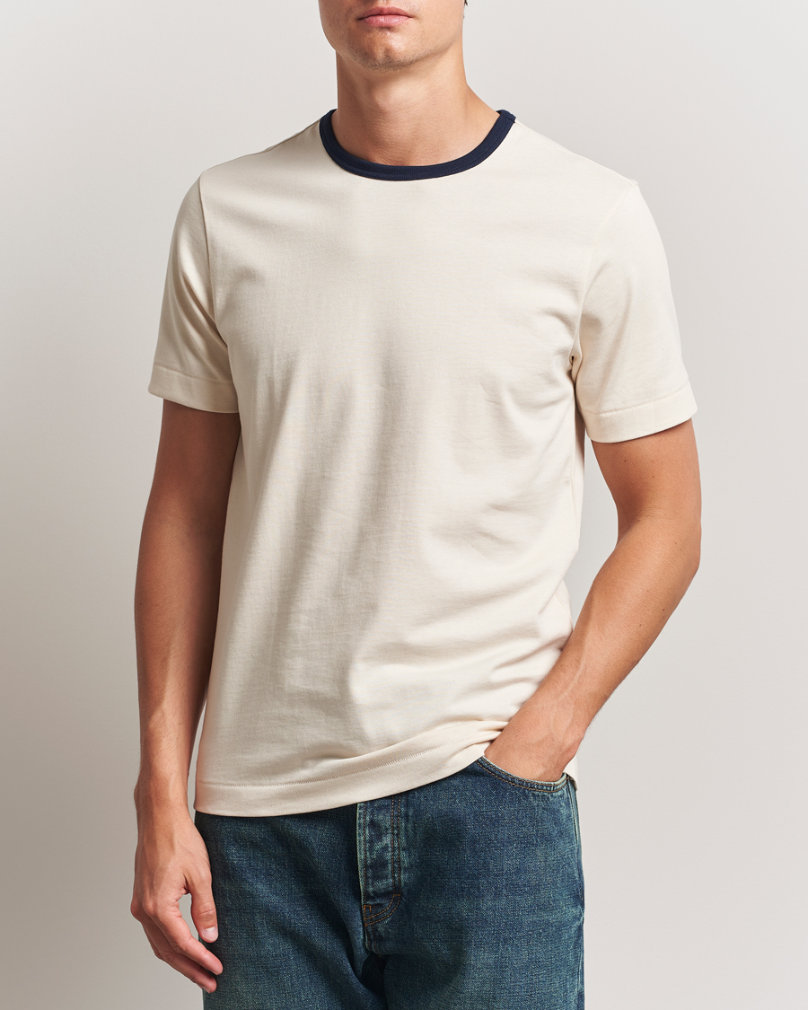 Homme | T-shirts | Merz b. Schwanen | Classic Fit T-Shirt Nature/Ink