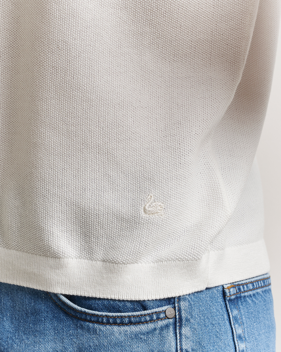 Homme | Polos | Merz b. Schwanen | Relaxed Fit Knitted Polo White