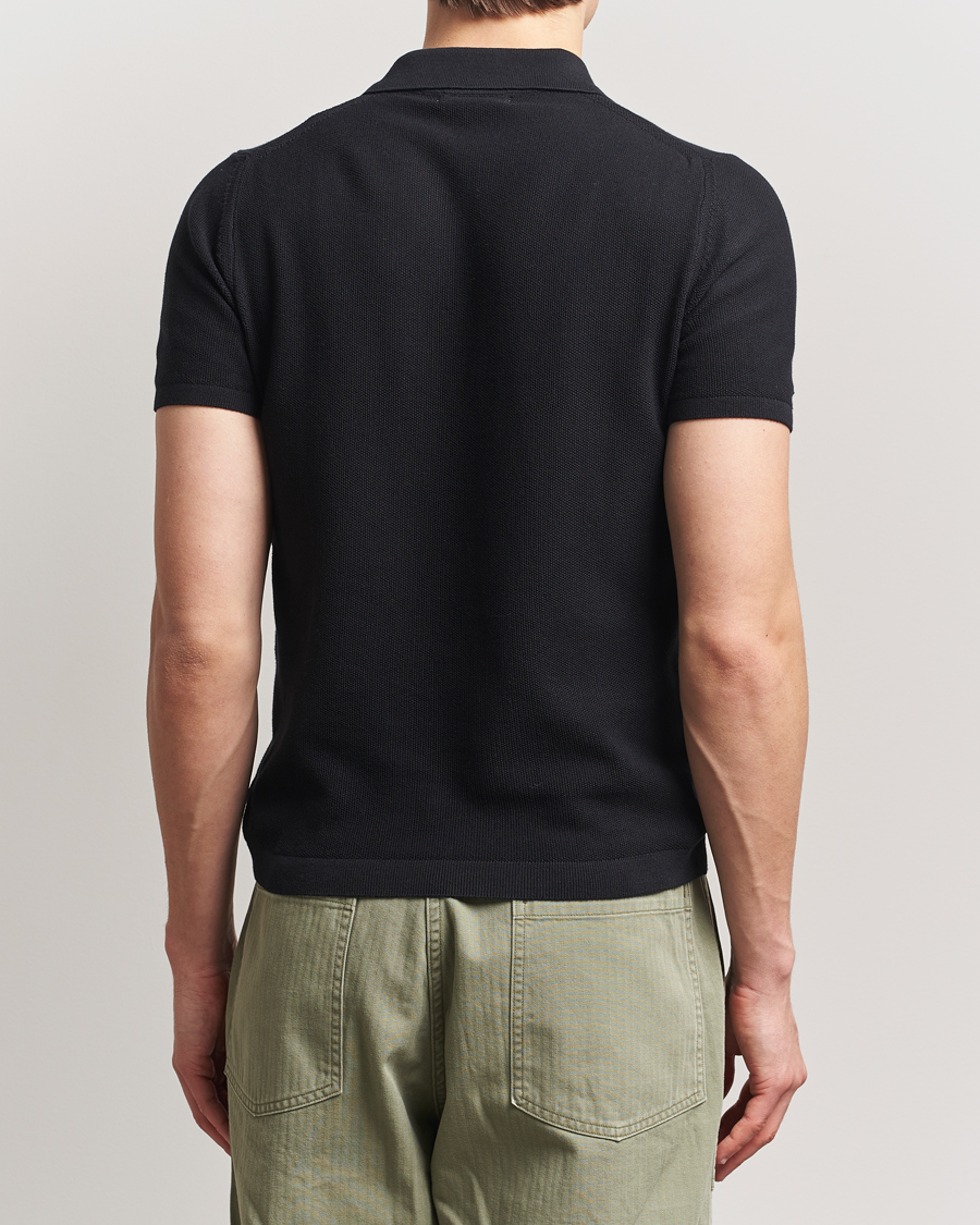 Homme | Polos | Merz b. Schwanen | Relaxed Fit Knitted Polo Black