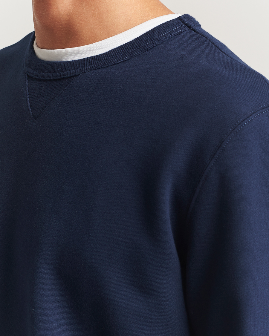 Homme | Pulls Et Tricots | Merz b. Schwanen | Sturdy Loopback Fleece Sweatshirt Ink Blue