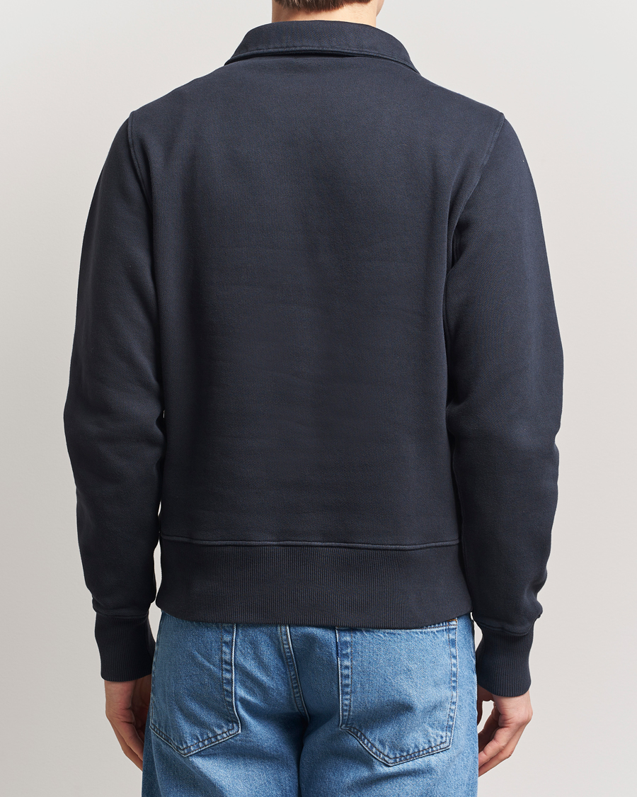 Homme | Pulls Et Tricots | Merz b. Schwanen | Relaxed Fit Vintage Fleece Half Zip Sweat Charcoal