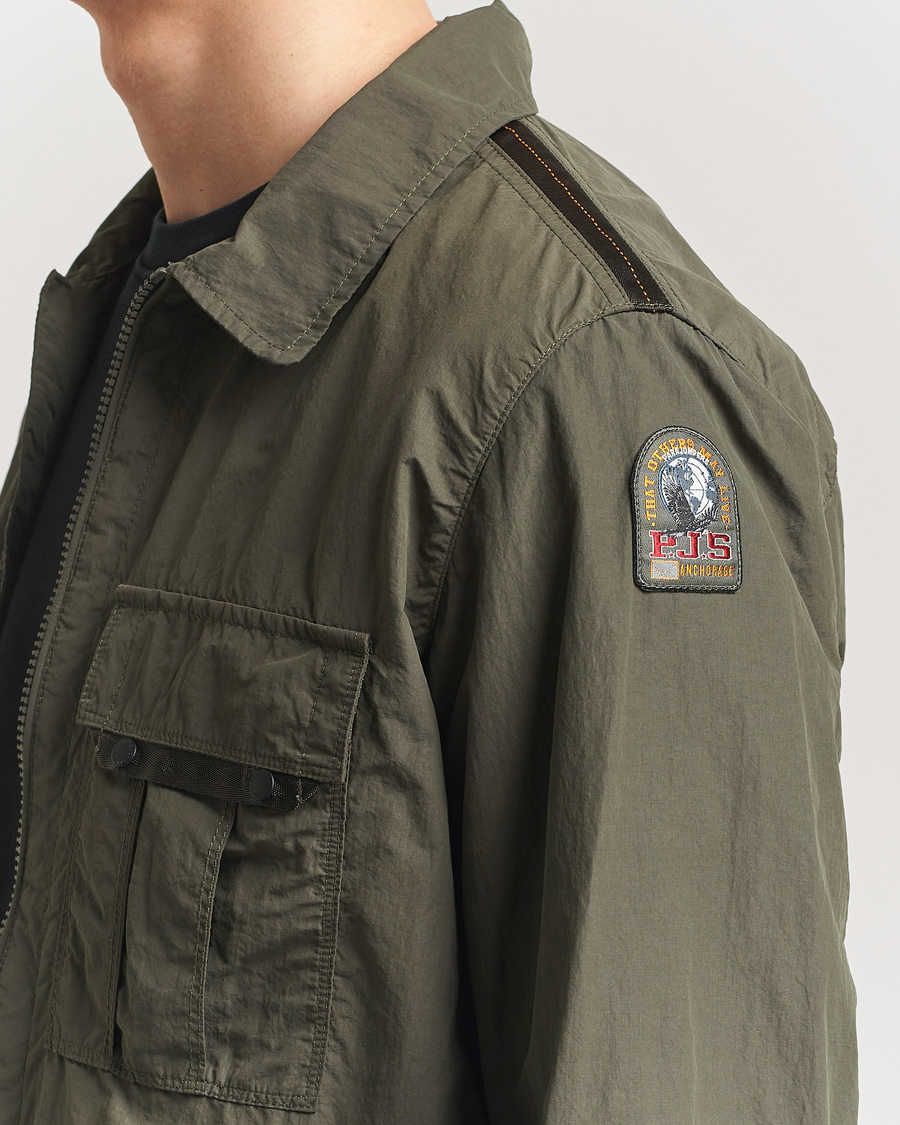 Homme | Manteaux Et Vestes | Parajumpers | Rayner Peached Poplin Shirt Jacket Kombu Green