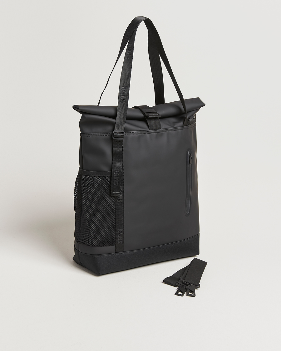Homme | RAINS Trail Rolltop Tote Bag Black | RAINS | Trail Rolltop Tote Bag Black