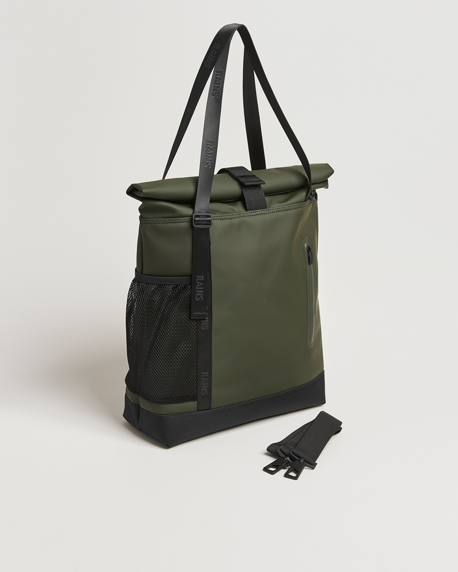 Homme | RAINS Trail Rolltop Tote Bag Green | RAINS | Trail Rolltop Tote Bag Green
