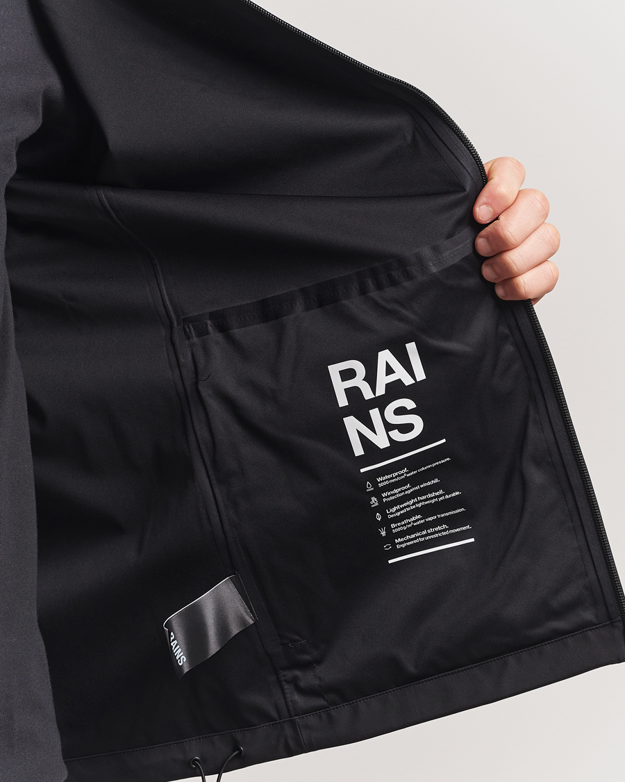 Homme | Manteaux Et Vestes | RAINS | Suva Hooded Waterproof Jacket Black