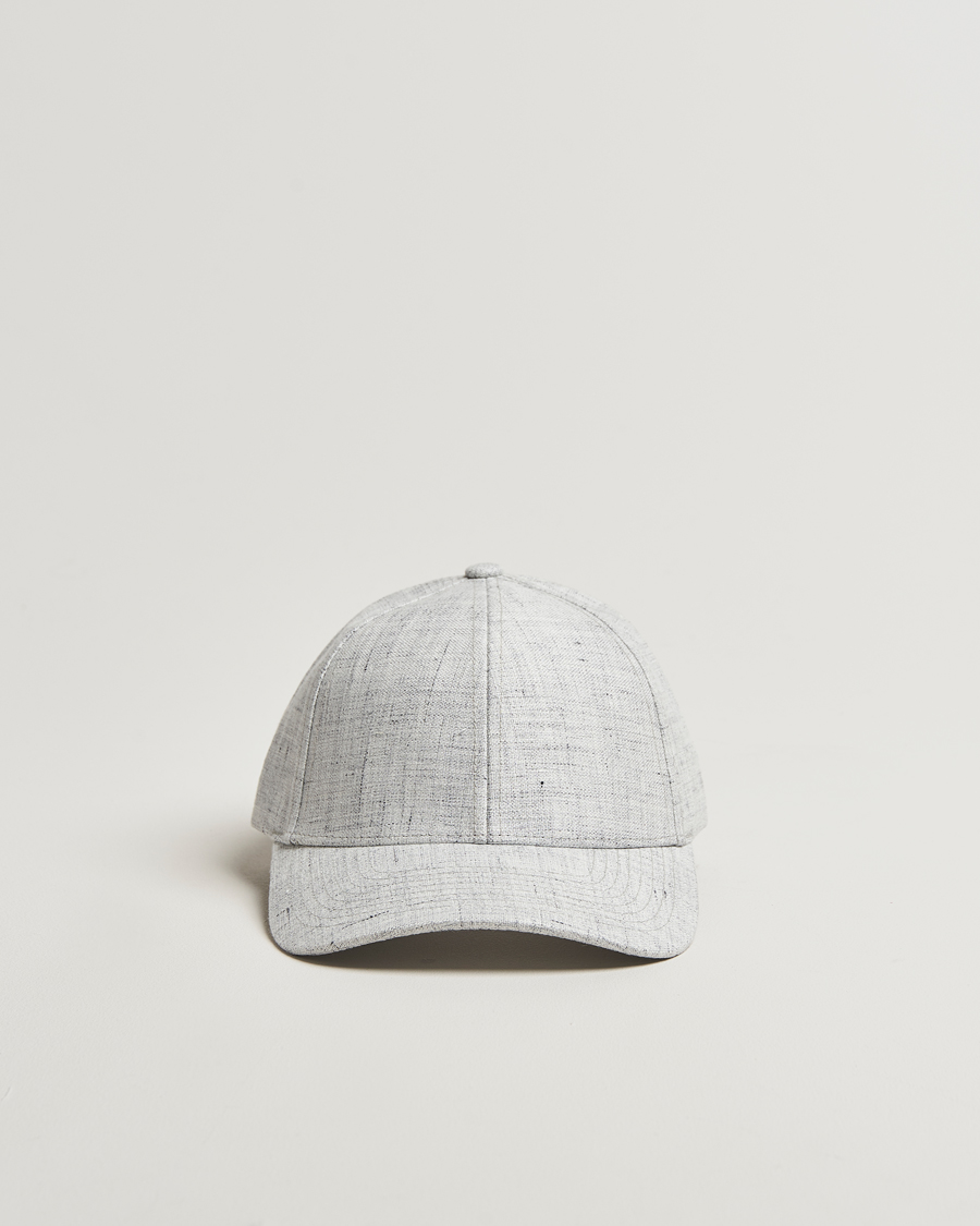 Homme | Varsity Headwear Linen Baseball Cap Pebble Grey | Varsity Headwear | Linen Baseball Cap Pebble Grey