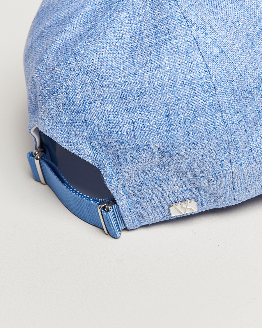 Homme | Bobs Et Casquettes | Varsity Headwear | Linen Baseball Cap Azure Blue