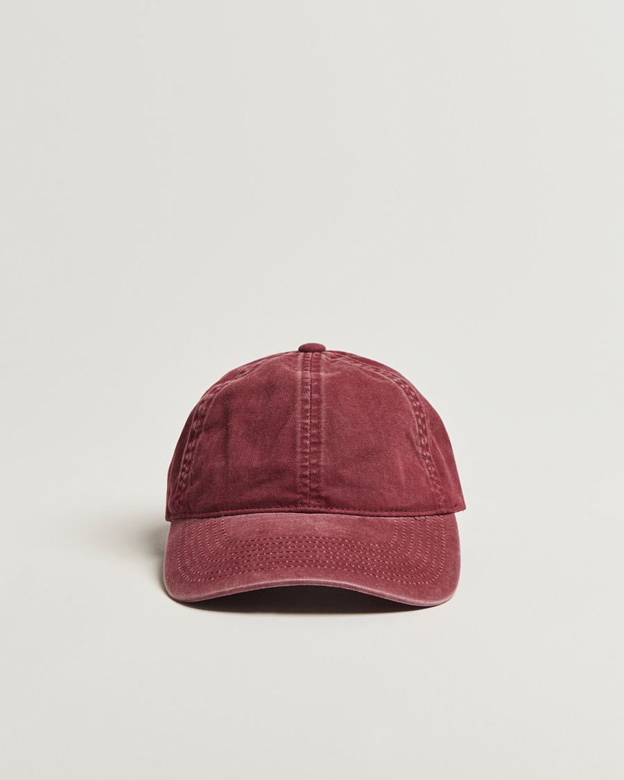 Homme | Bobs Et Casquettes | Varsity Headwear | Washed Cotton Baseball Cap Burgundy