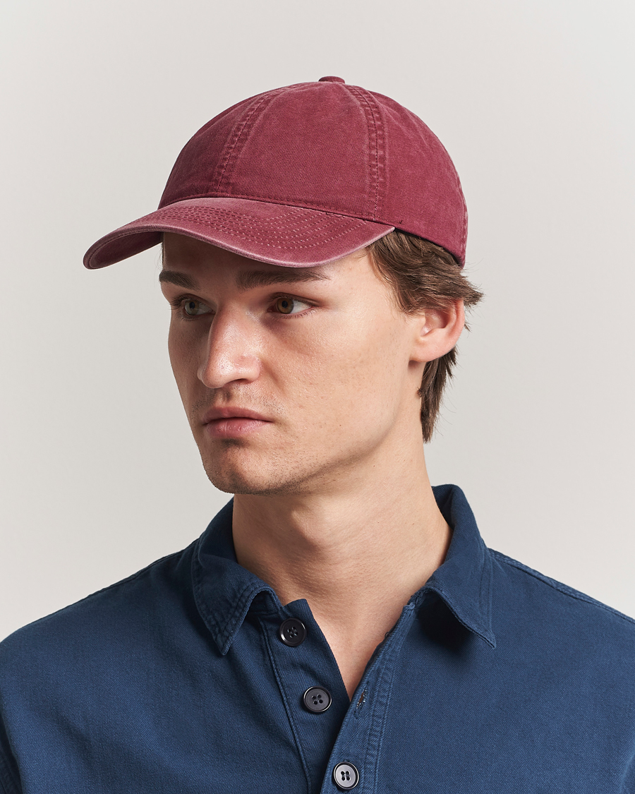Homme | Bobs Et Casquettes | Varsity Headwear | Washed Cotton Baseball Cap Burgundy