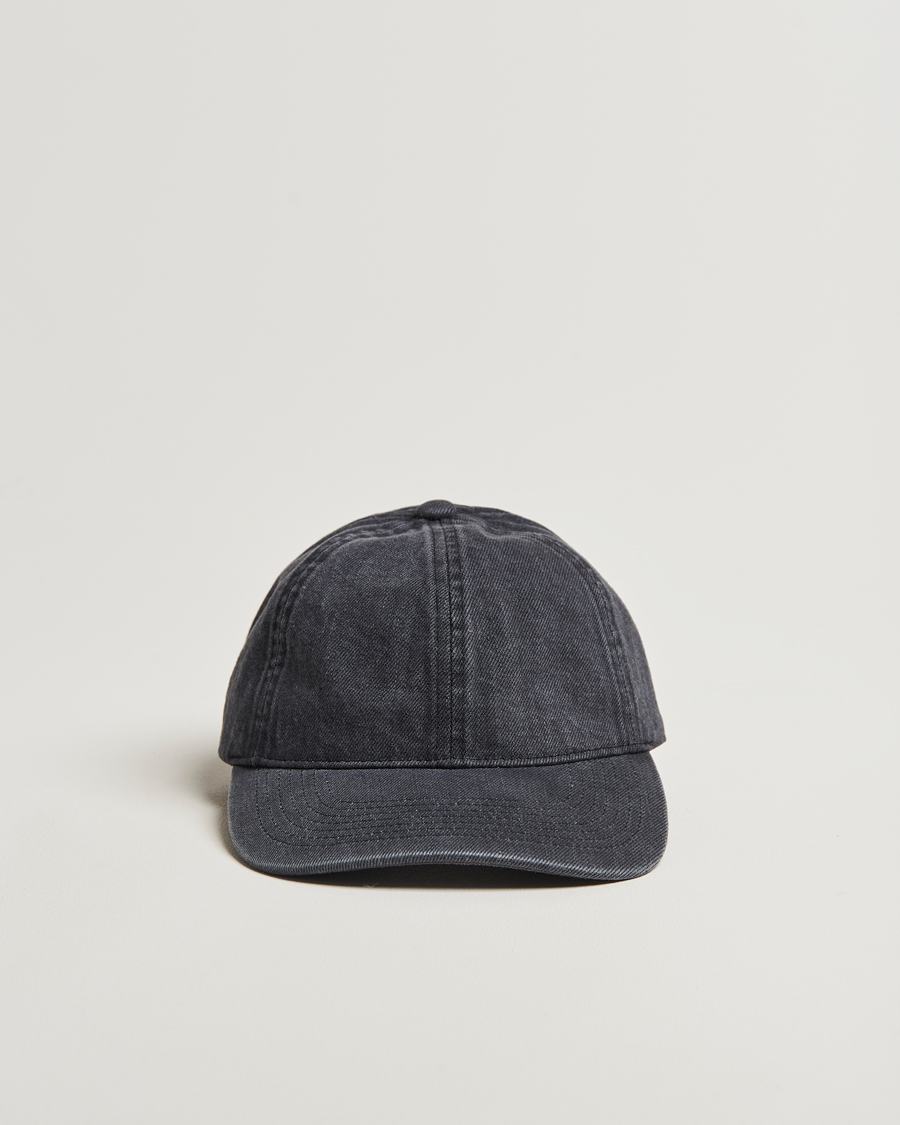 Homme | Bobs Et Casquettes | Varsity Headwear | Washed Denim Baseball Cap Black