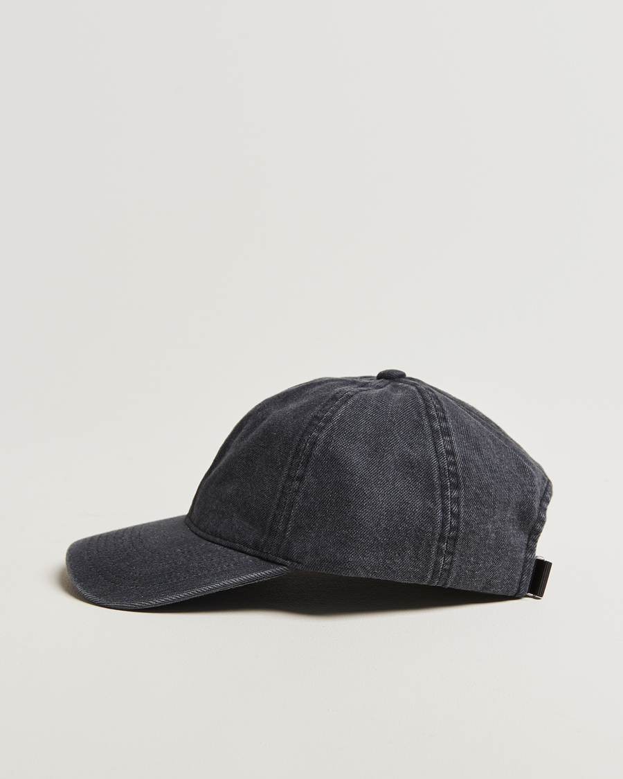 Homme | Bobs Et Casquettes | Varsity Headwear | Washed Denim Baseball Cap Black