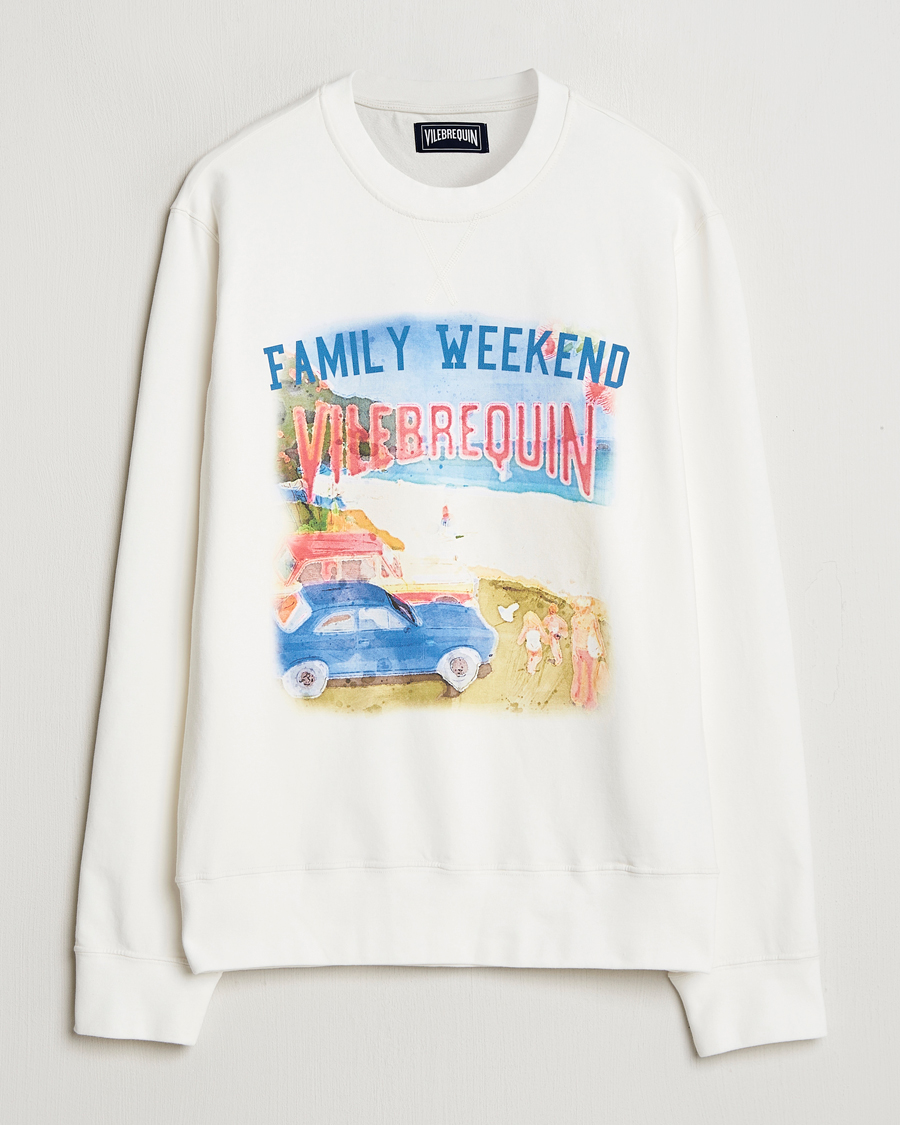 Homme | Pulls Et Tricots | Vilebrequin | Printed Crew Neck Sweatshirt Off White