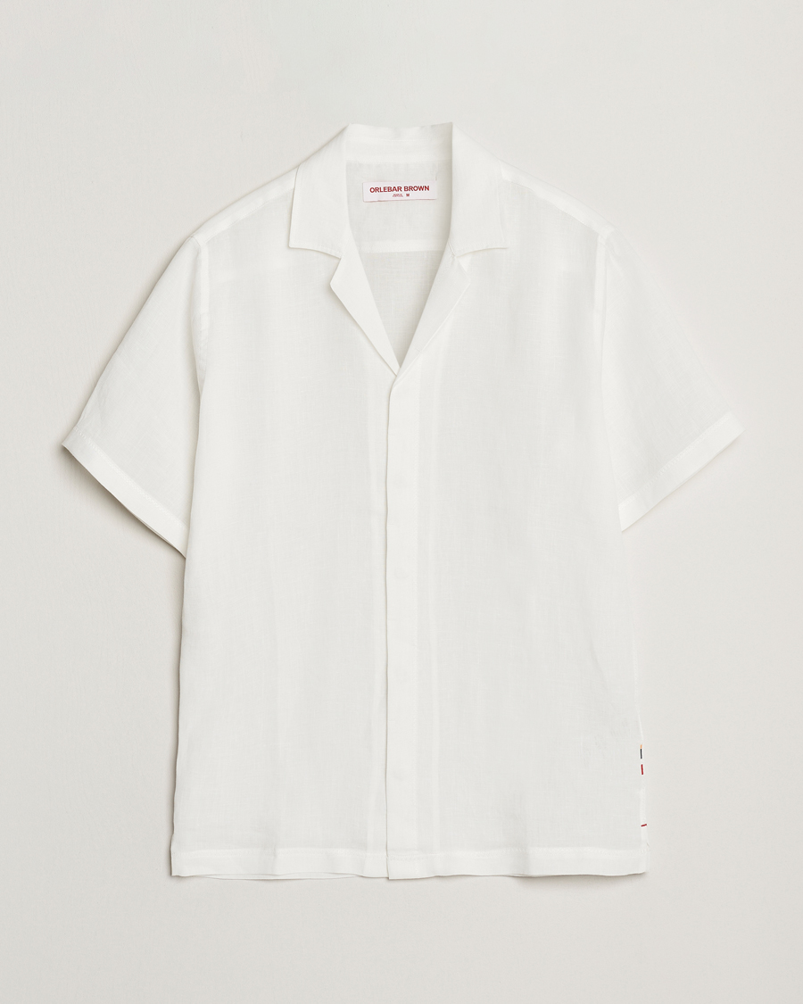 Homme | Chemises | Orlebar Brown | Maitan II Short Sleeve Linen Shirt White