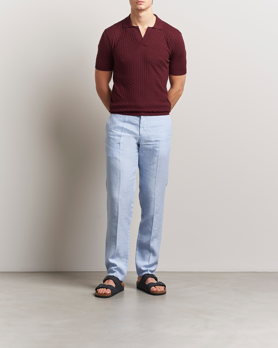 Homme | Pantalons | Orlebar Brown | Griffon Linen Trousers Springwater Blue