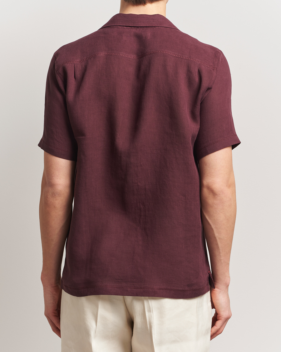 Homme | Chemises | Orlebar Brown | Maitan II Short Sleeve Linen Shirt Damson