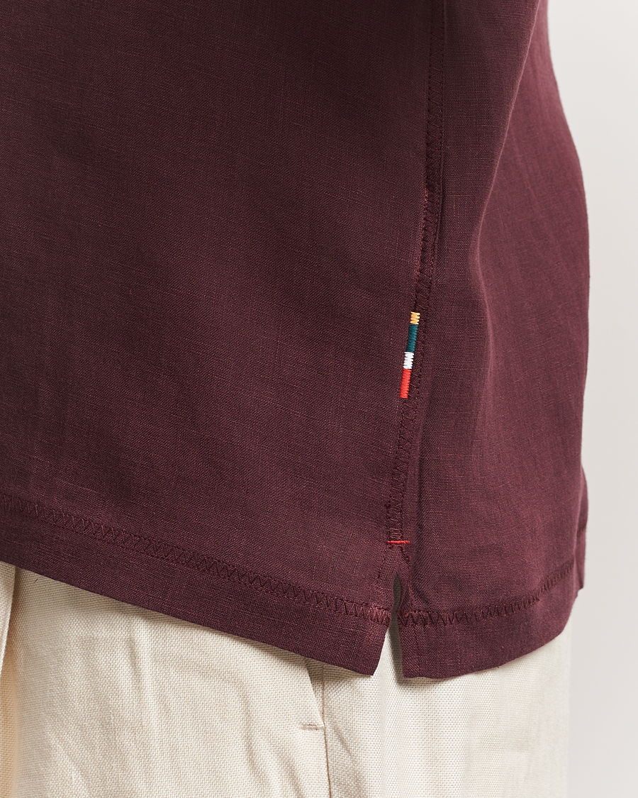 Homme | Chemises | Orlebar Brown | Maitan II Short Sleeve Linen Shirt Damson