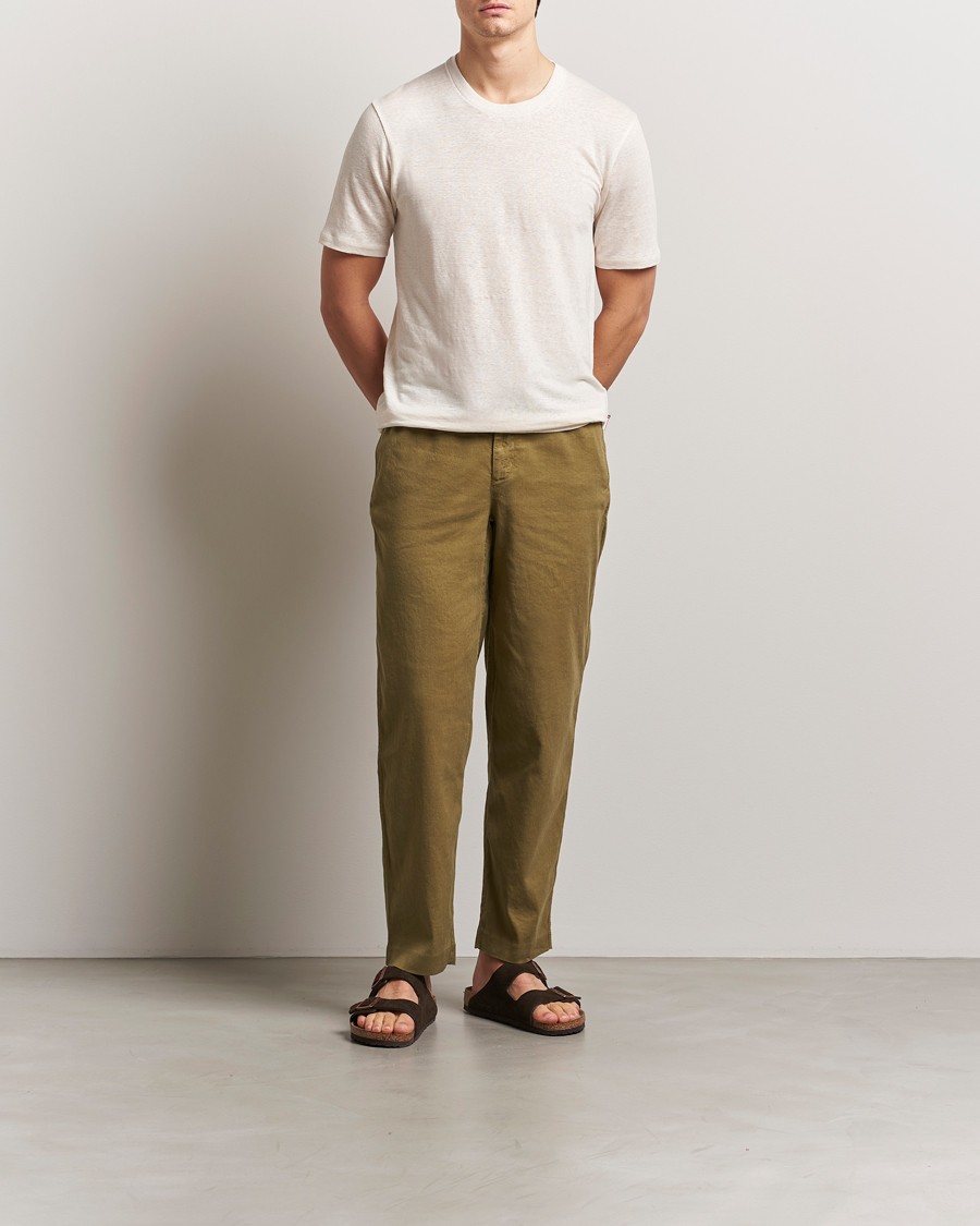 Homme | T-shirts | Orlebar Brown | Standard Linen T-Shirt Latte
