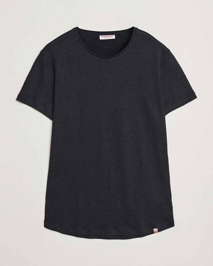 Homme | T-shirts | Orlebar Brown | Linen T-Shirt Black