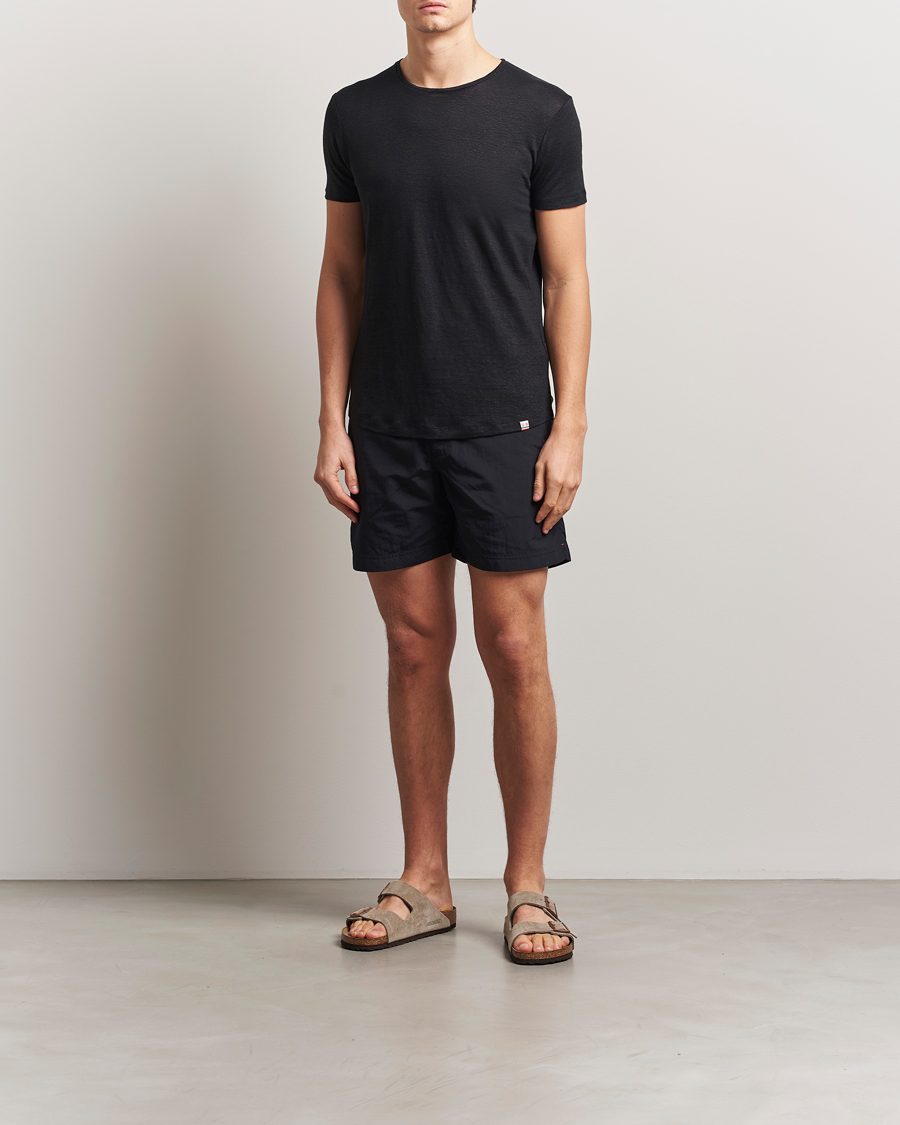 Homme | T-shirts | Orlebar Brown | Linen T-Shirt Black