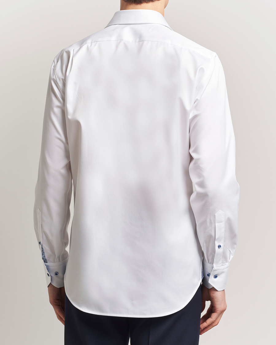 Homme | Chemises | Stenströms | Fitted Body Contrast Cotton Twill Shirt White