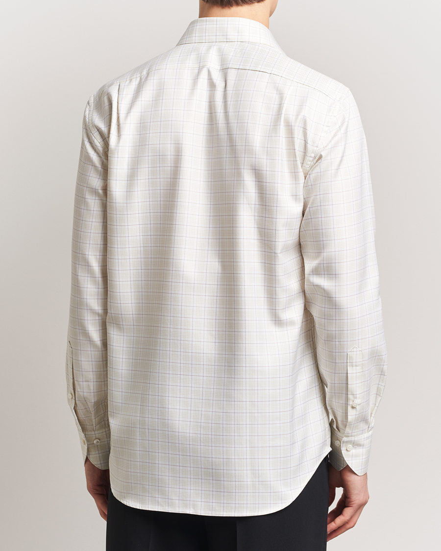 Homme | Chemises | Stenströms | Fitted Body Checked Shirt Beige