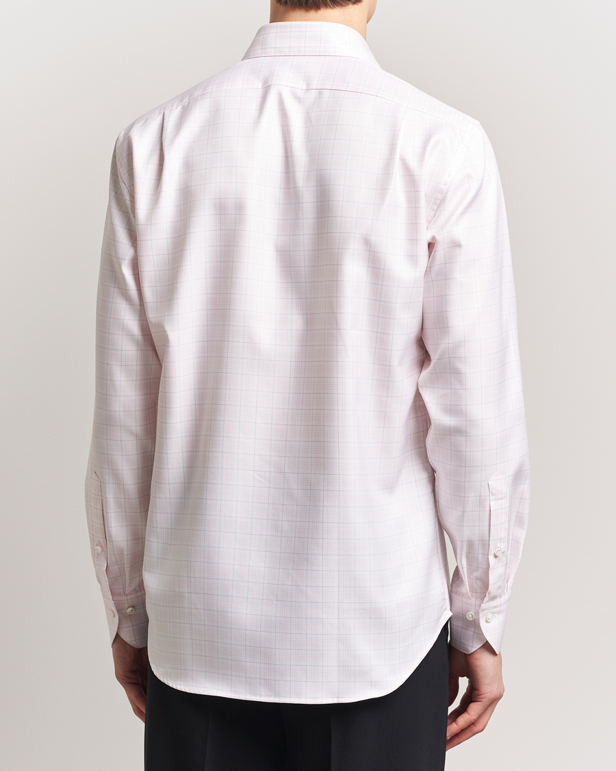 Homme | Chemises | Stenströms | Fitted Body Checked Shirt Pink