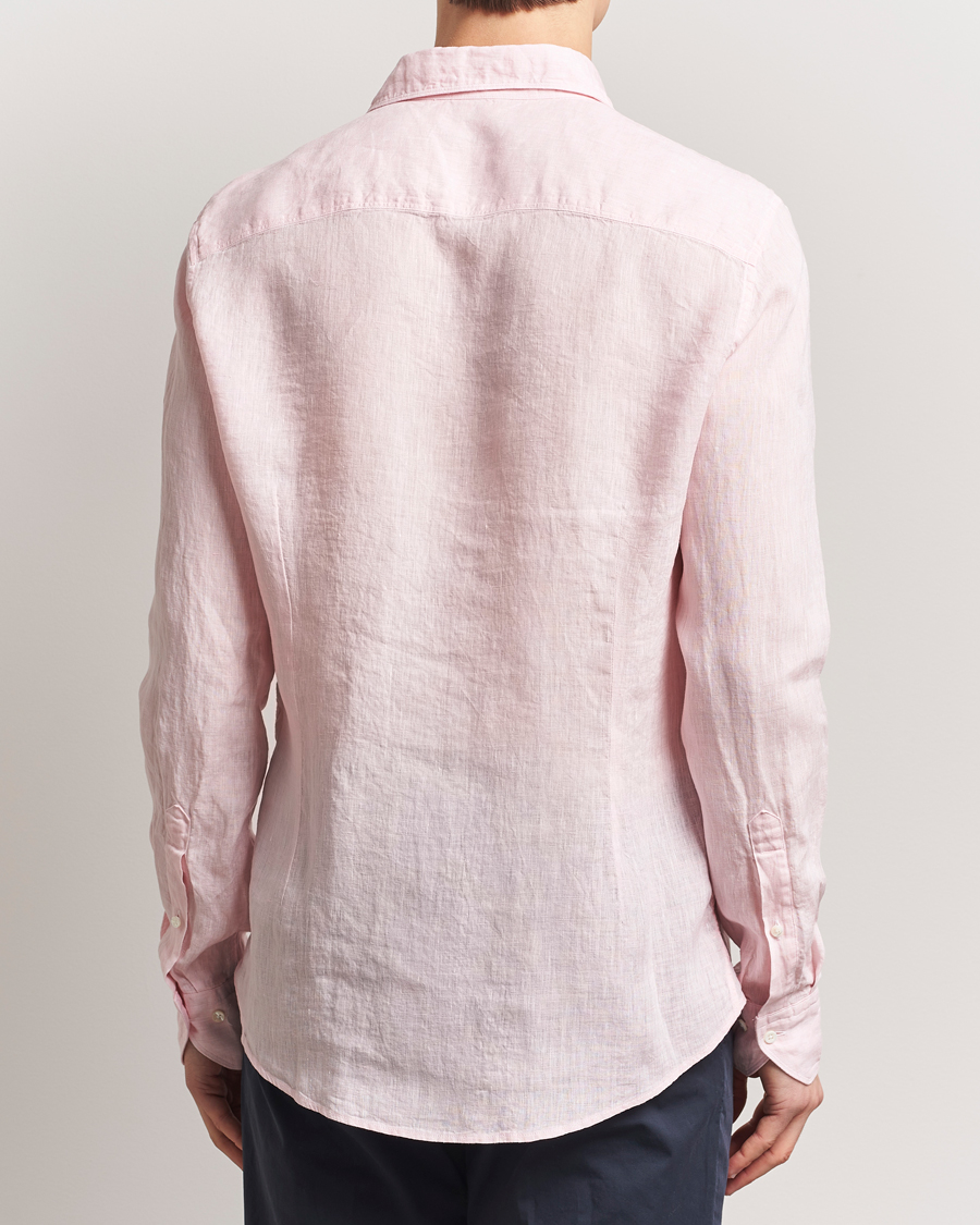 Homme | Chemises | Stenströms | Slimline Cut Away Linen Shirt Soft Pink