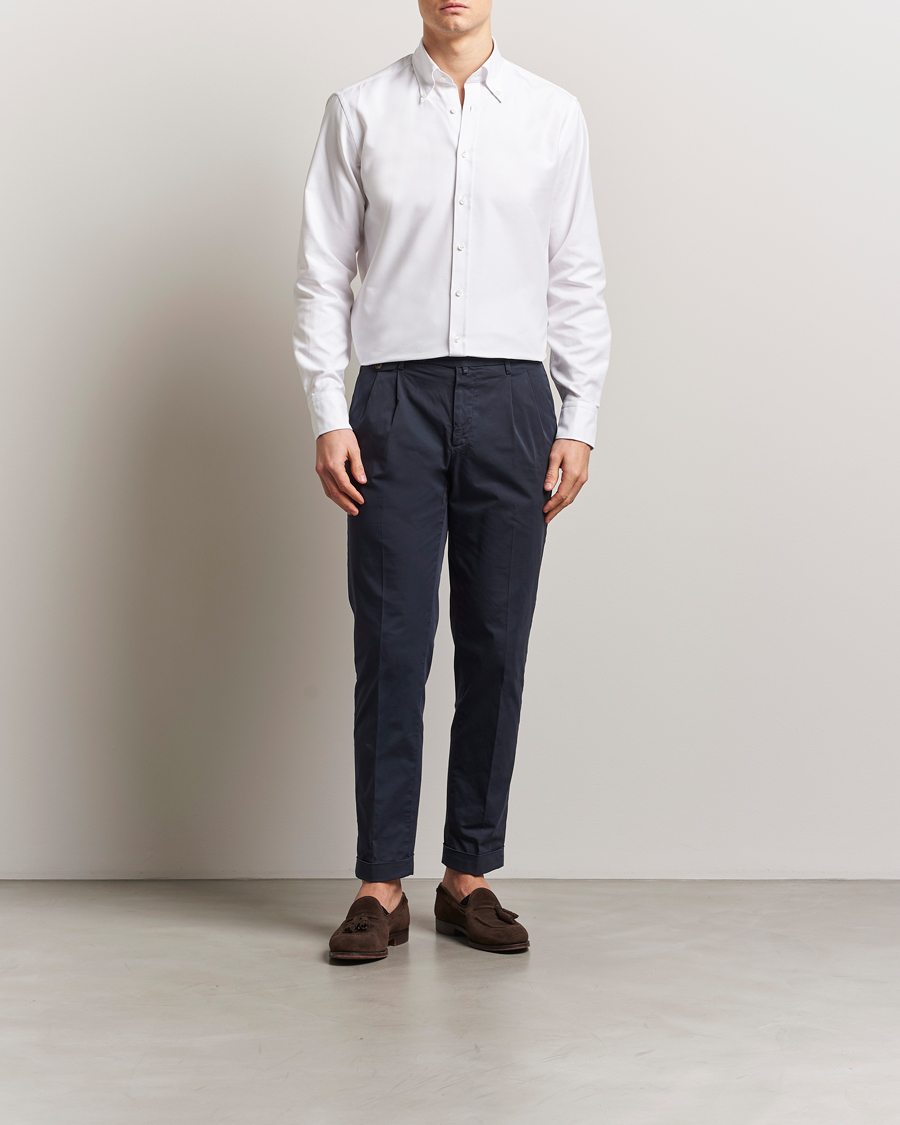 Homme | Chemises | Stenströms | Fitted Body Heavy Oxford Shirt White