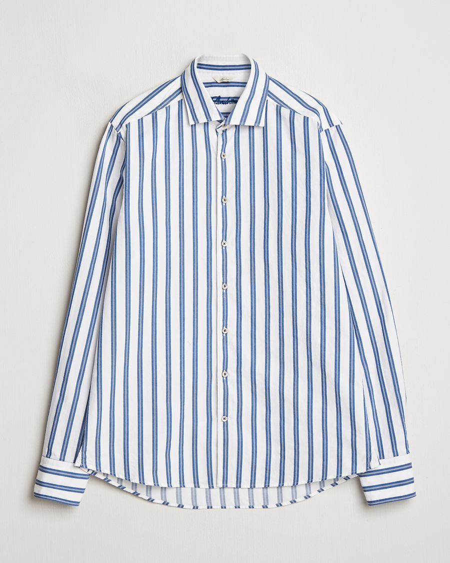 Homme | Chemises | Stenströms | Slimline Striped Casual Shirt Blue/White