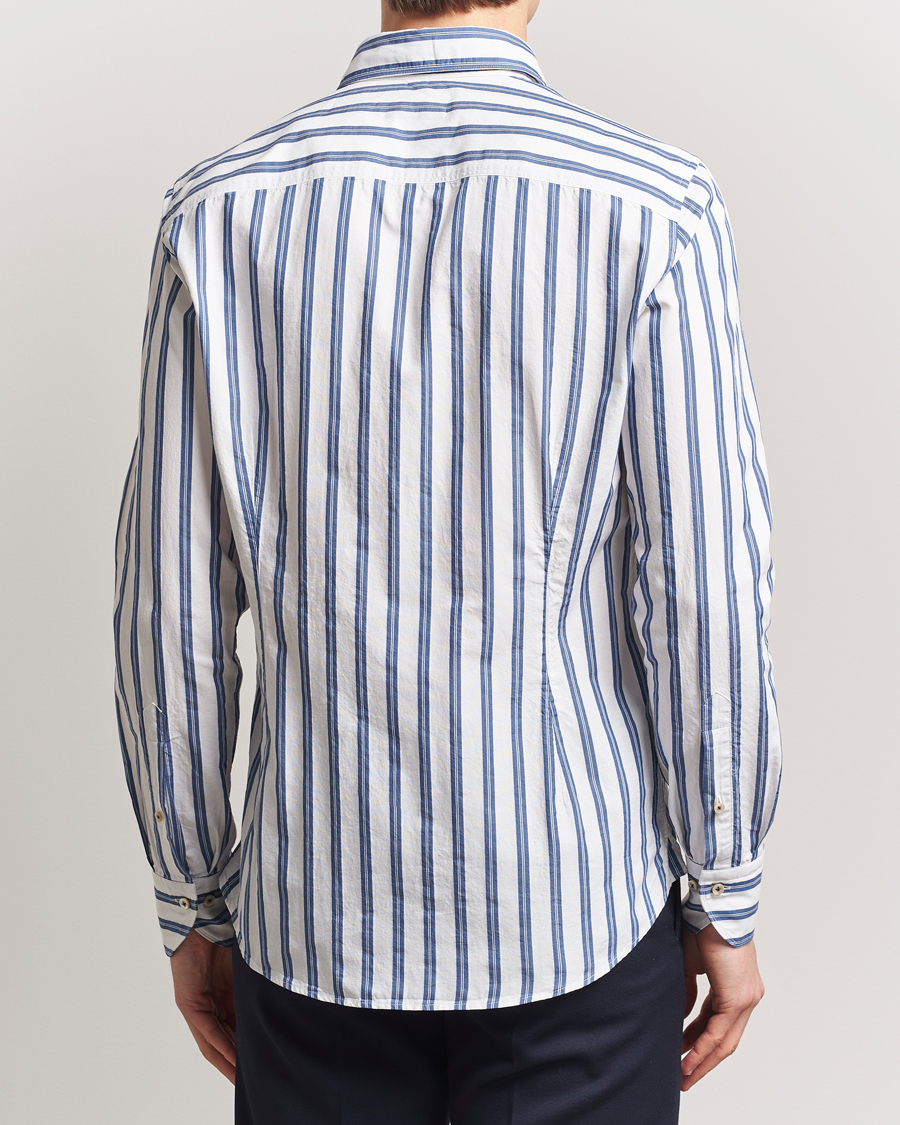 Homme | Chemises | Stenströms | Slimline Striped Casual Shirt Blue/White