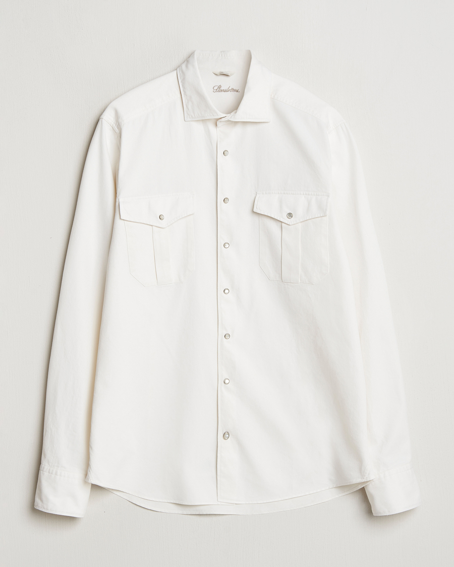 Homme | Chemises | Stenströms | Slimline Double Pocket Shirt White