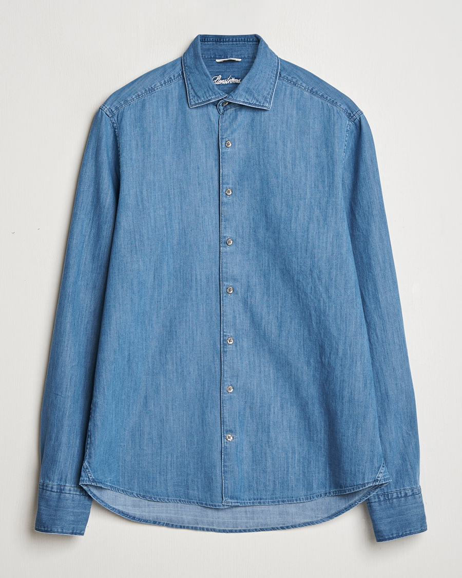 Homme | Chemises | Stenströms | Slimline Denim Shirt Blue