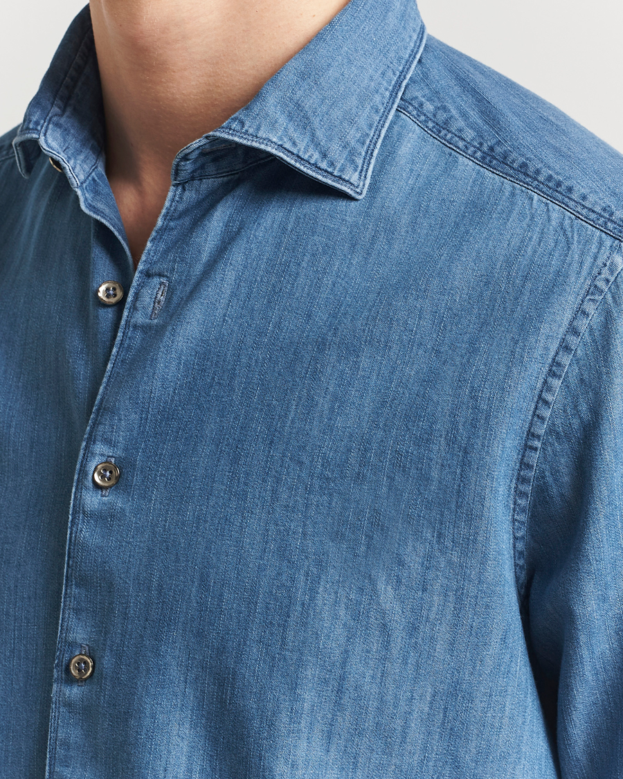 Homme | Chemises | Stenströms | Slimline Denim Shirt Blue