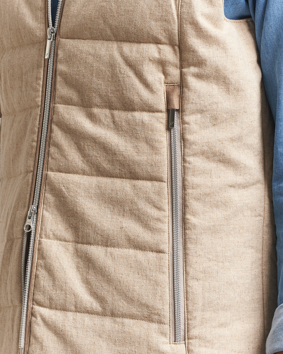 Homme | Manteaux Et Vestes | Stenströms | Linen/Alcantar Vest Beige