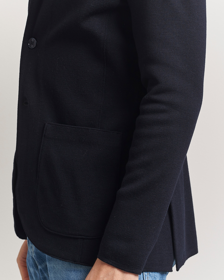 Homme | Blazers | Stenströms | Milano Knitted Merino Blazer Navy