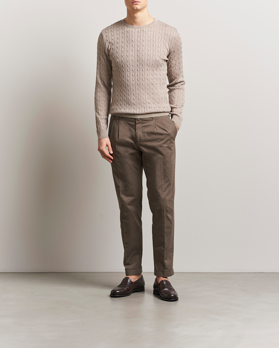 Homme | Pulls Et Tricots | Stenströms | Merino Cable Crew Neck Beige
