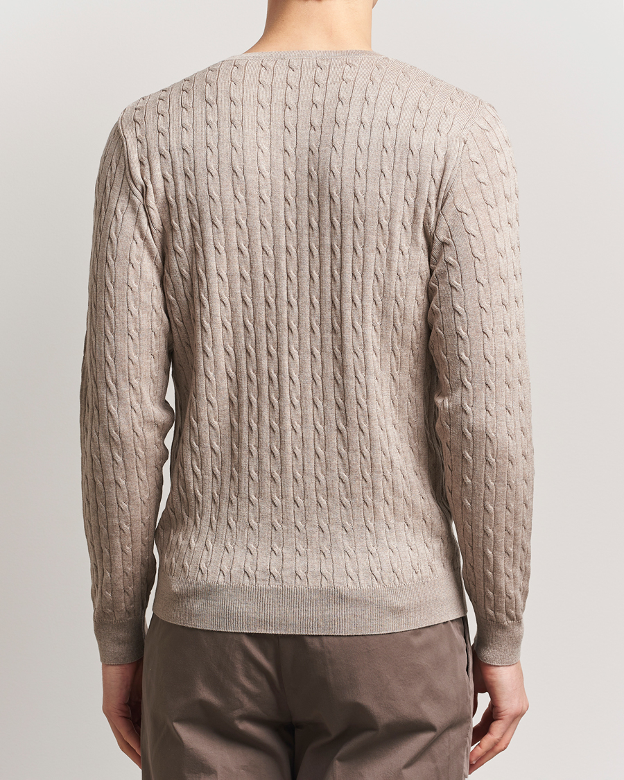 Homme | Pulls Et Tricots | Stenströms | Merino Cable Crew Neck Beige