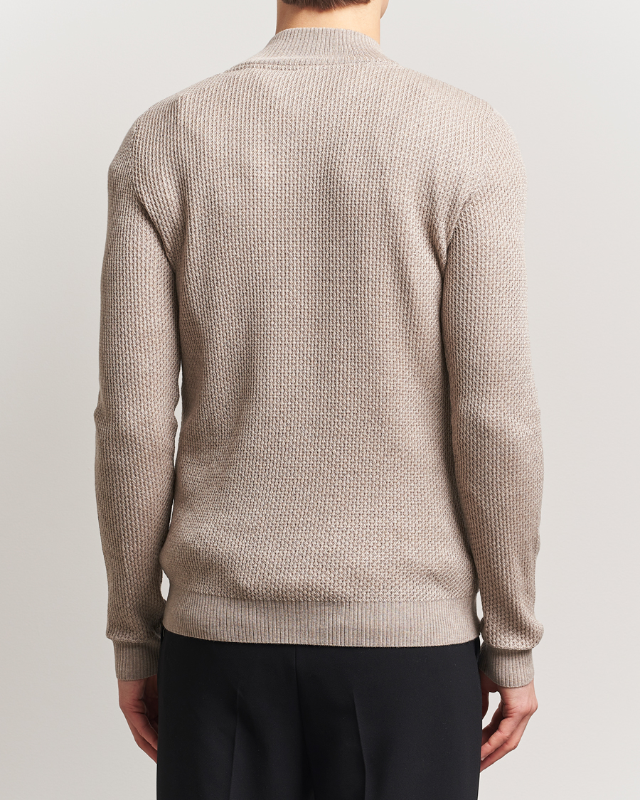 Homme | Pulls Et Tricots | Stenströms | Knitted Textured Half-Zip Beige