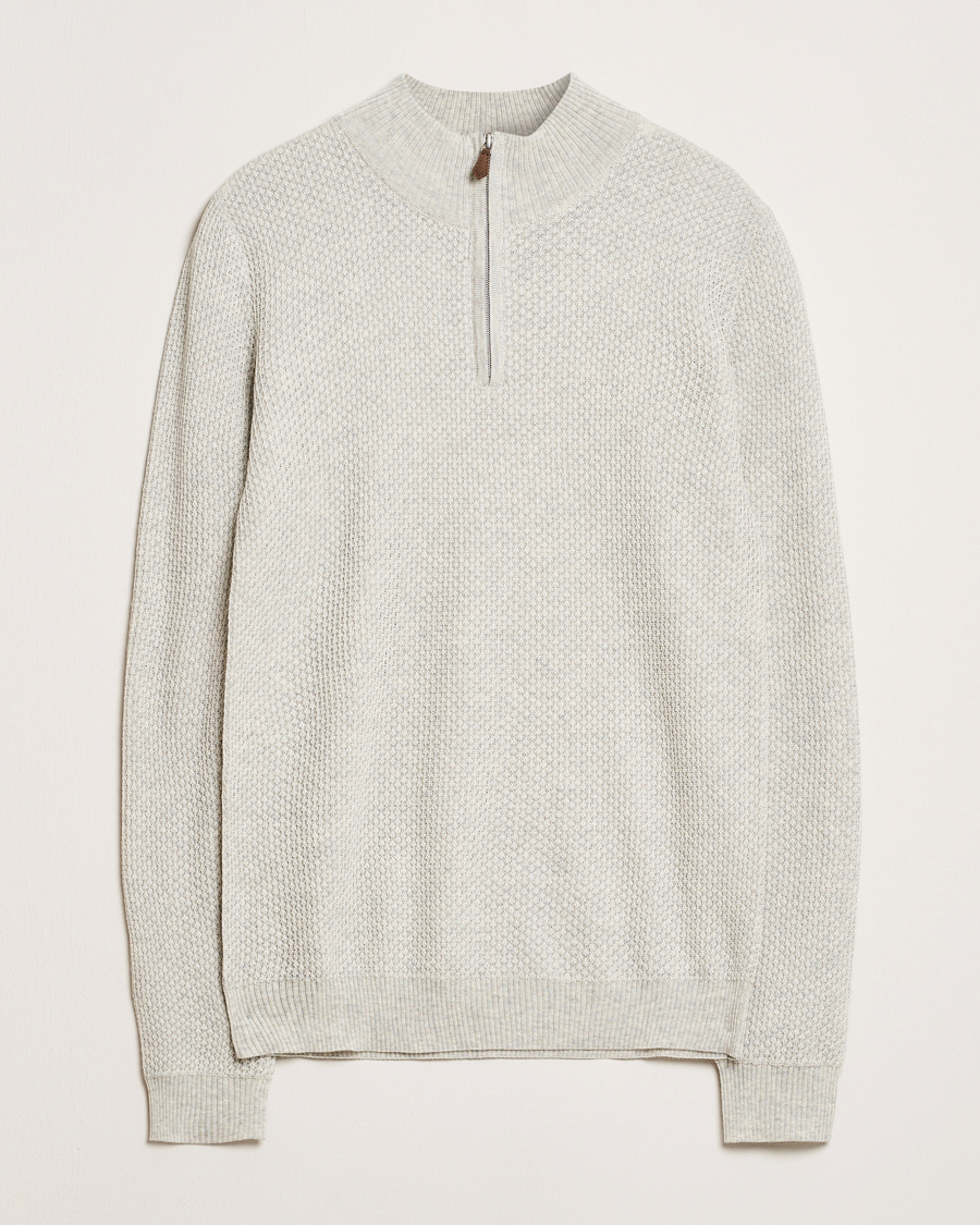 Homme | Pulls Et Tricots | Stenströms | Knitted Textured Half-Zip Grey