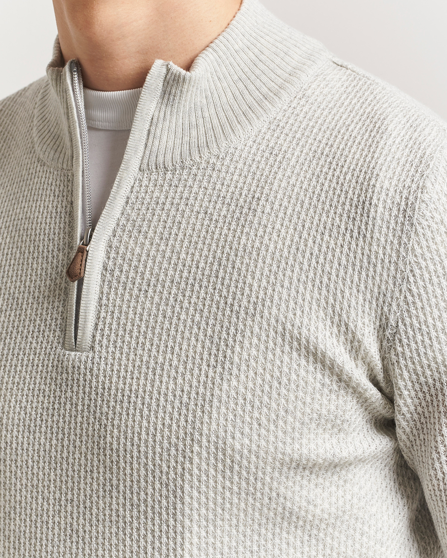 Homme | Pulls Et Tricots | Stenströms | Knitted Textured Half-Zip Grey